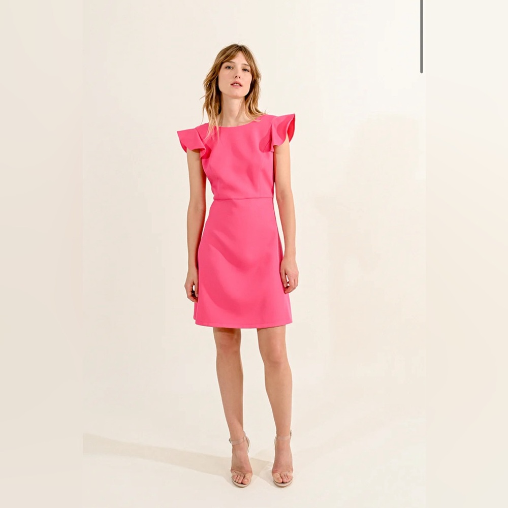 Molly Bracken Pink Aline Dress with flutter sleeves - never worn!